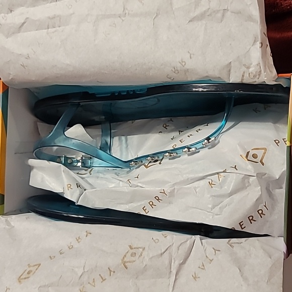 NIB KATY PERRY SEAHORSE MERMAID GEL SANDAL SIZE 11 OCEAN BLUE - Picture 10 of 11